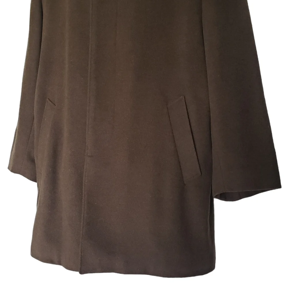 Pronto Uomo Overcoat Mens Size 40 S Brown Wool Button Front Classic Professional